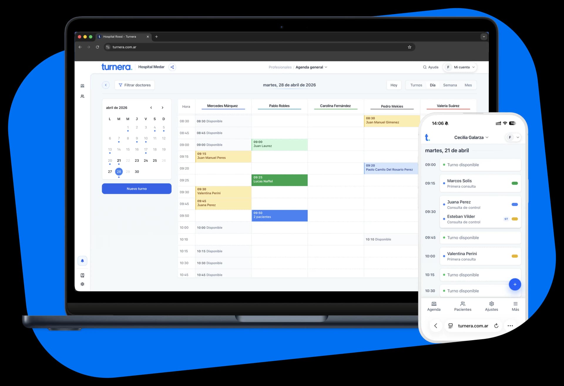 Agenda Turnera en todos tus dispositivos